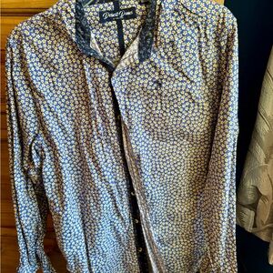 Desert Dunes Blue and Yellow Floral Shirt